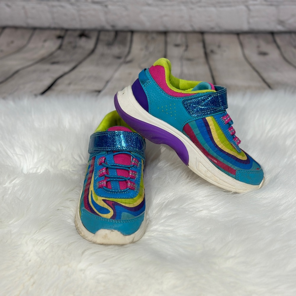 Athletic Works Blue and Pink Sneakers with Playful Design